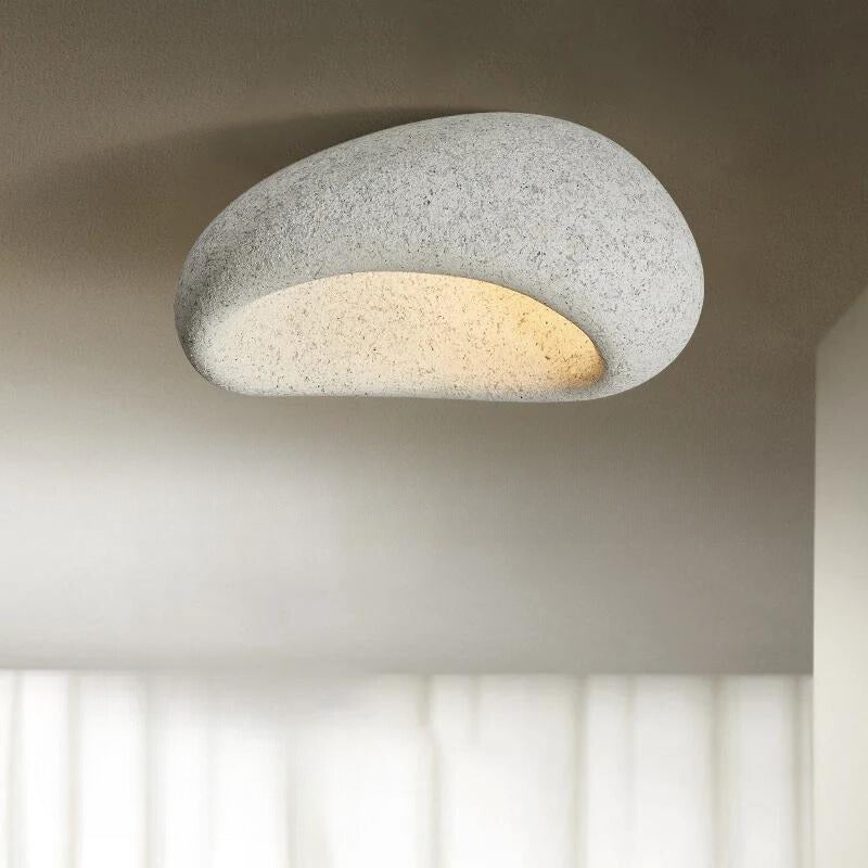 Modern Minimalist Ceiling Light Stone Texture LED Flush Mount Fixture — Image 10