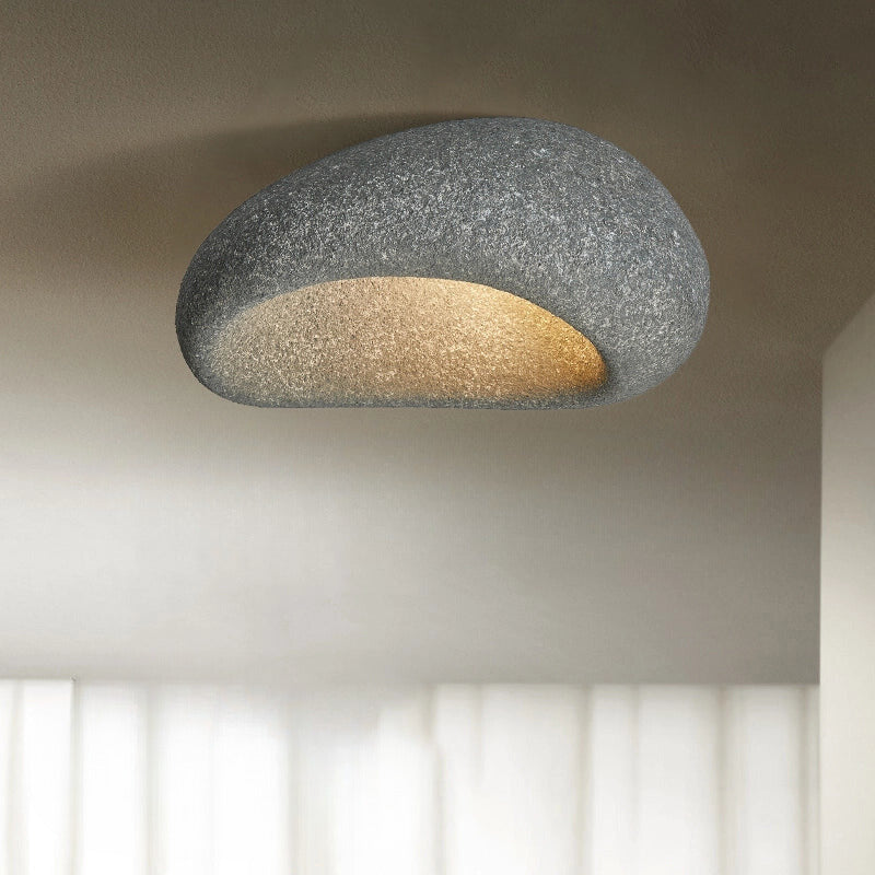 Modern Minimalist Ceiling Light Stone Texture LED Flush Mount Fixture — Image 11