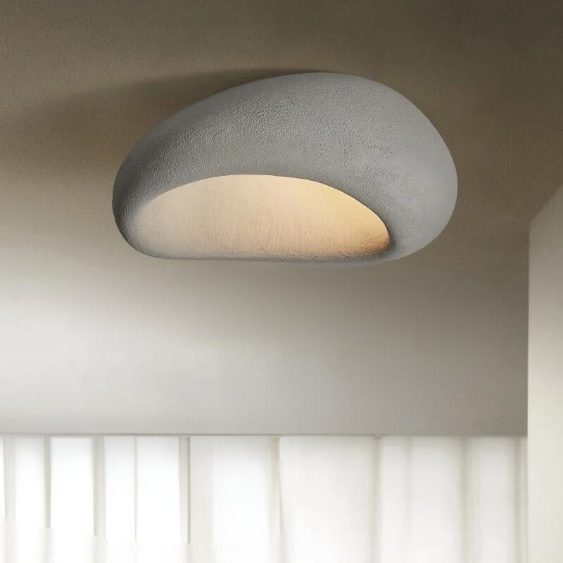 Modern Minimalist Ceiling Light Stone Texture LED Flush Mount Fixture — Image 2