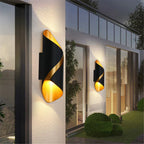 Contemporary Black and Gold Outdoor Wall Light - Waterproof, Elegant Design — Main Image