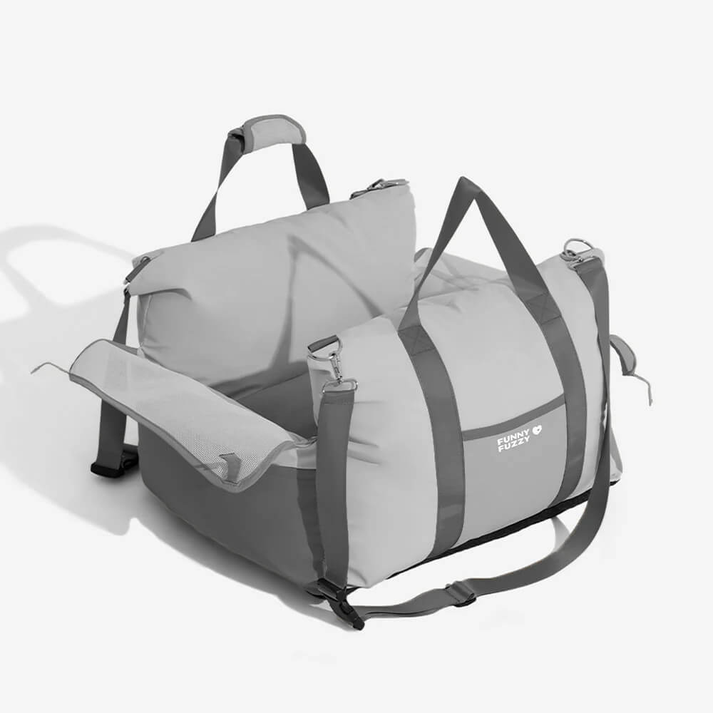 Funny Fuzzy Pet Car Seat Carrier Waterproof Nylon Mesh Beige Medium Dogs — Image 22