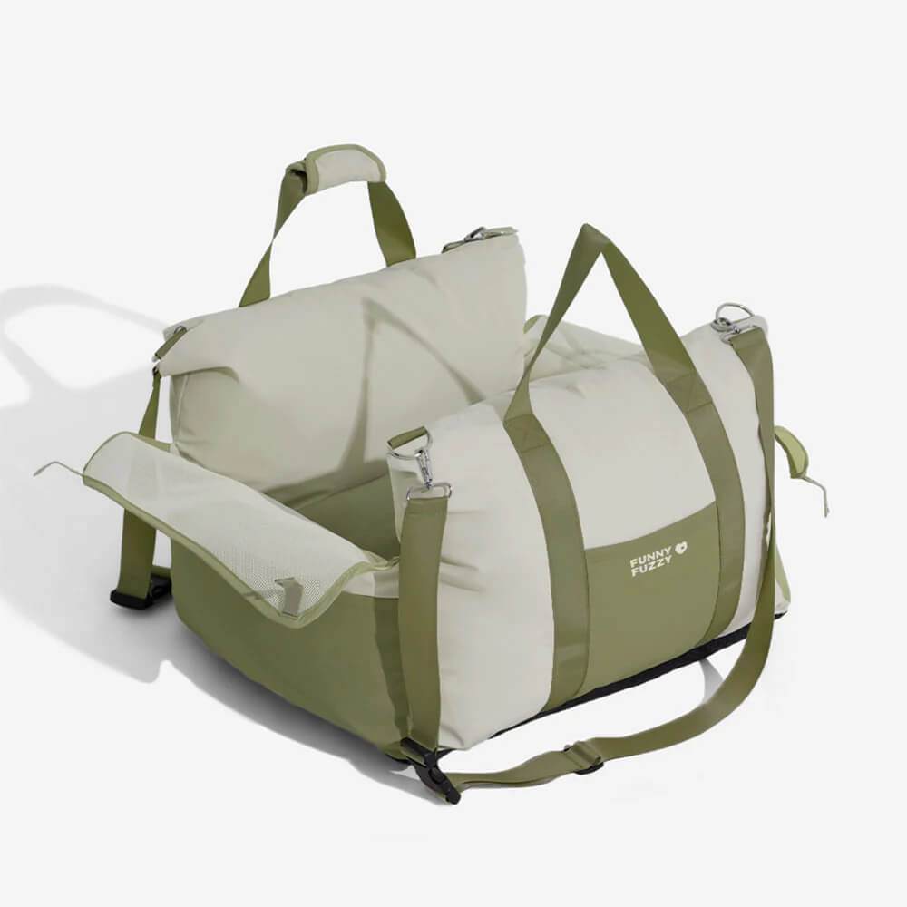 Funny Fuzzy Pet Car Seat Carrier Waterproof Nylon Mesh Beige Medium Dogs — Image 24
