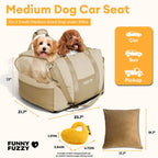 Funny Fuzzy Pet Car Seat Carrier Waterproof Nylon Mesh Beige Medium Dogs — Image 9