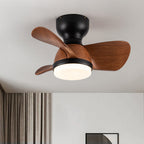 Modern Ceiling Fan with LED Light, Remote Control, Reversible Blades, Wood Finish, 54cm — Main Image
