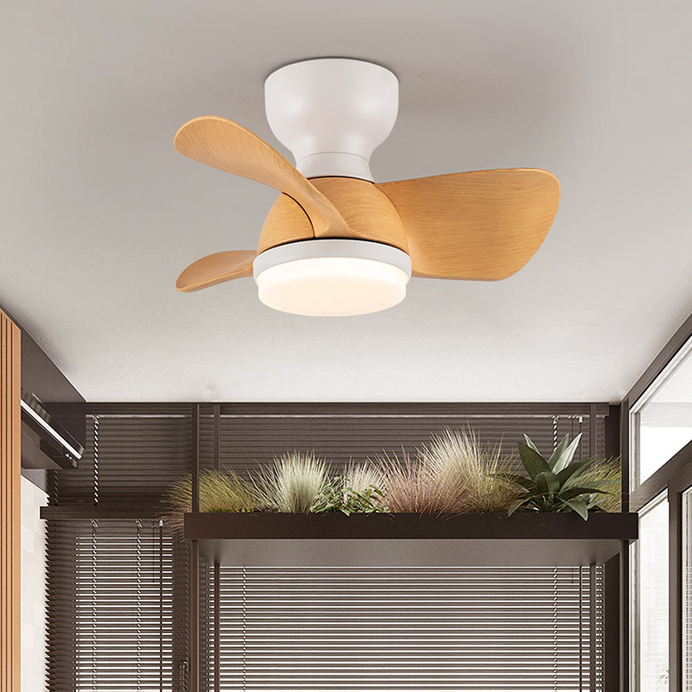 Modern Ceiling Fan with LED Light, Remote Control, Reversible Blades, Wood Finish, 54cm — Image 3