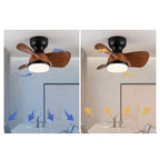 Modern Ceiling Fan with LED Light, Remote Control, Reversible Blades, Wood Finish, 54cm — Image 11
