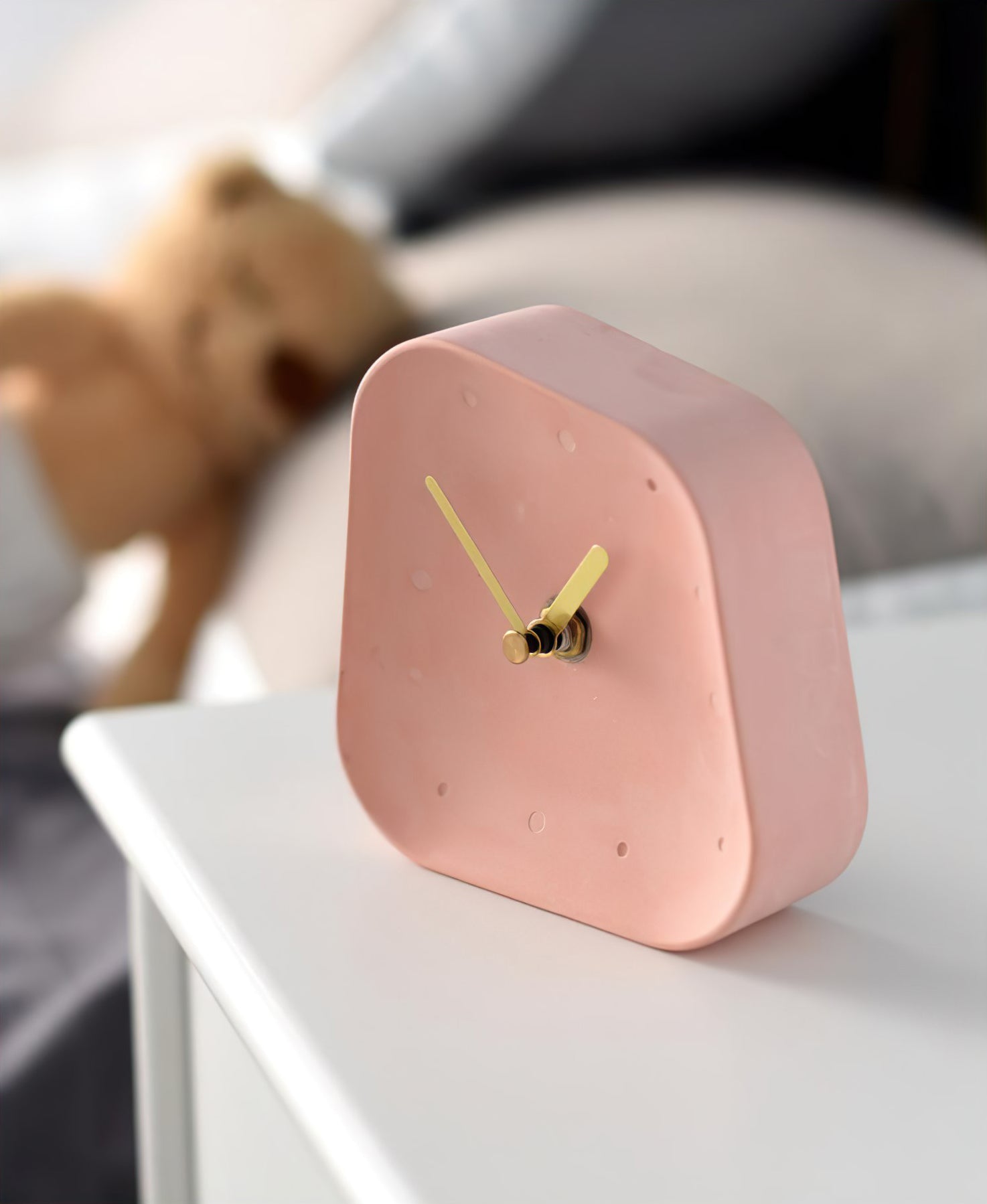Modern Minimalist Concrete Desk Clock Silent Non-Ticking Tabletop Timepiece — Image 8