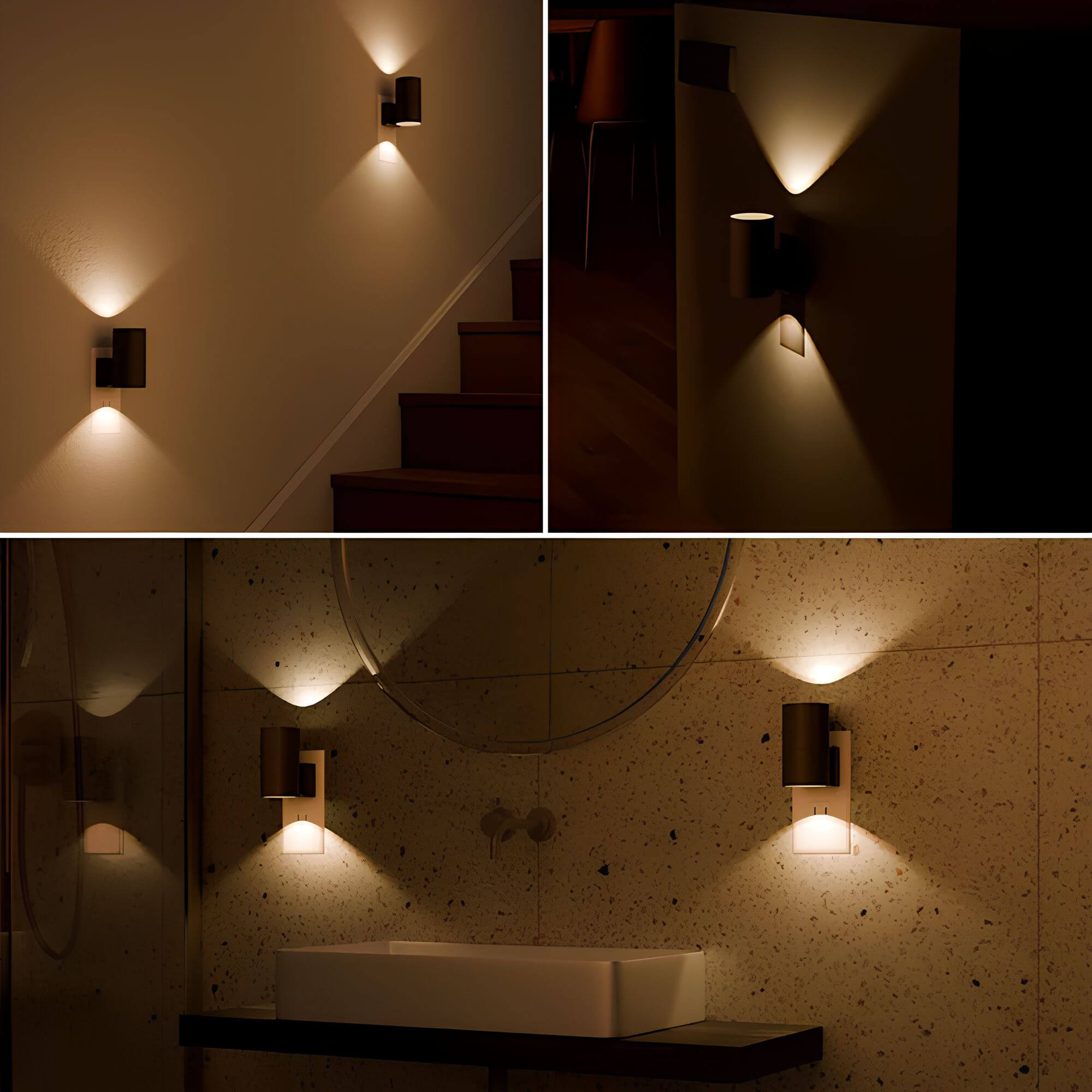 Adjustable LED Wall Night Light with Sensor, Black, Energy-Efficient, Eye-Care — Image 5