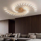 Modern Sputnik LED Ceiling Light Fixture Metal Starburst Chandelier Black Gold — Image 20