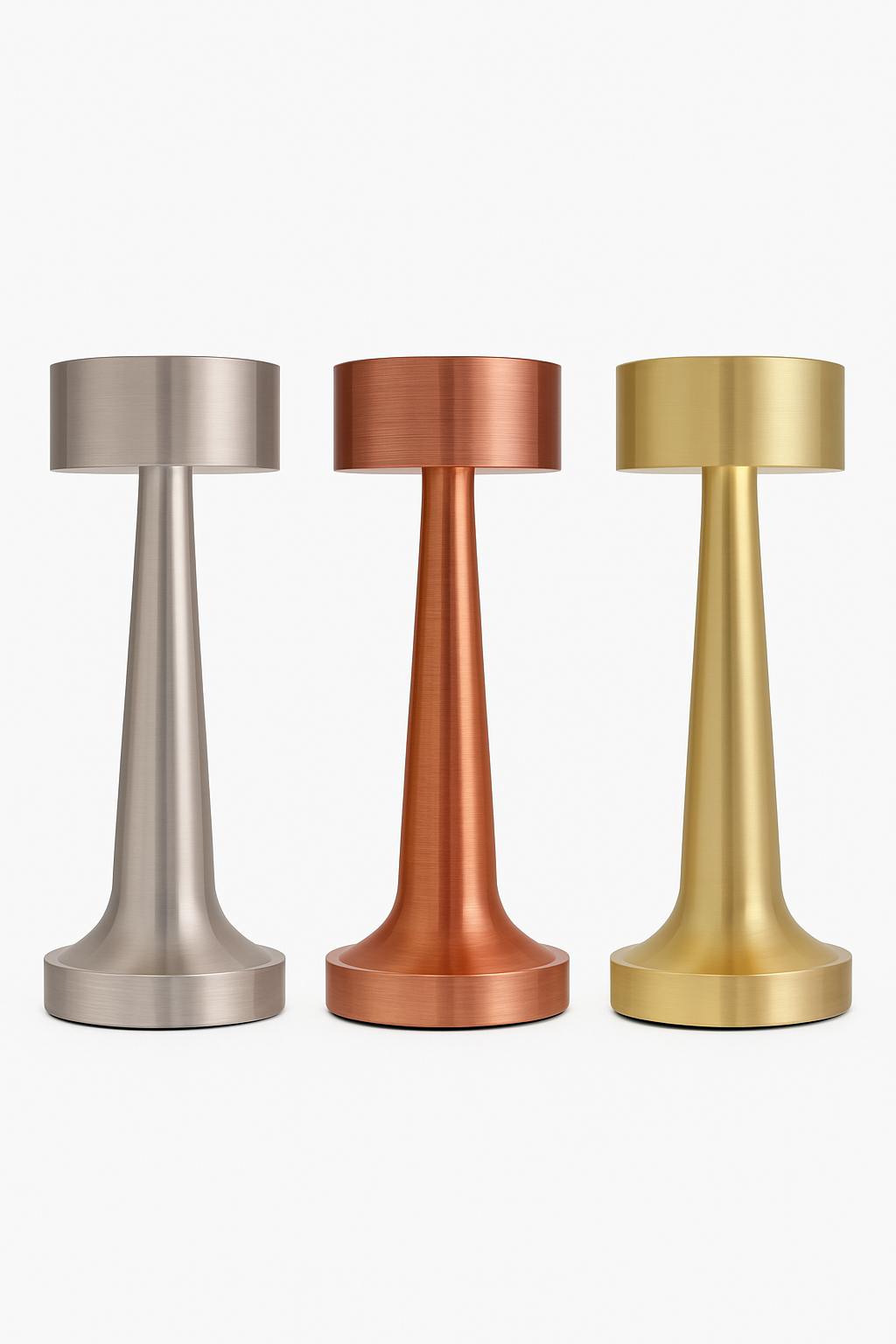 Elegant Brushed Metal LED Table Lamp - Modern Design, Multiple Colors — Back View