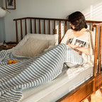Cozy Home Striped Cotton Blanket - Yellow/White, Soft and Lightweight, 150x200cm — Image 10