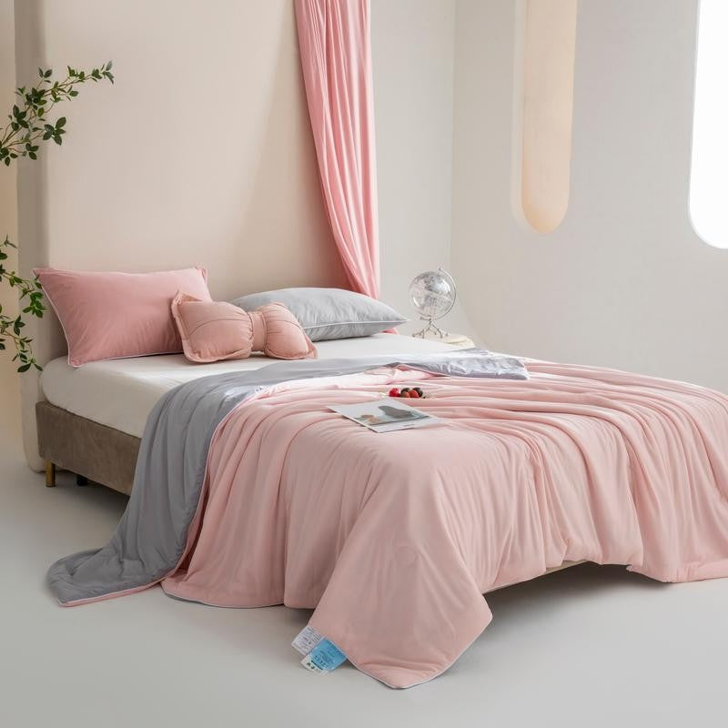 Luxury Reversible Comforter Set - Pink & Gray, Soft Microfiber, Queen Size — Image 2