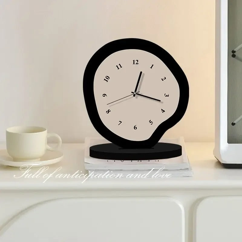 Artistic Modern Table Clock Unique Abstract Design Silent Non-Ticking Quartz Movement — Image 4