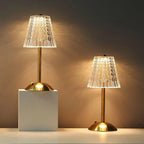 Elegant Gold Table Lamp with Glass Shade - Vintage Style, Metal Base, 15-inch — Image 10