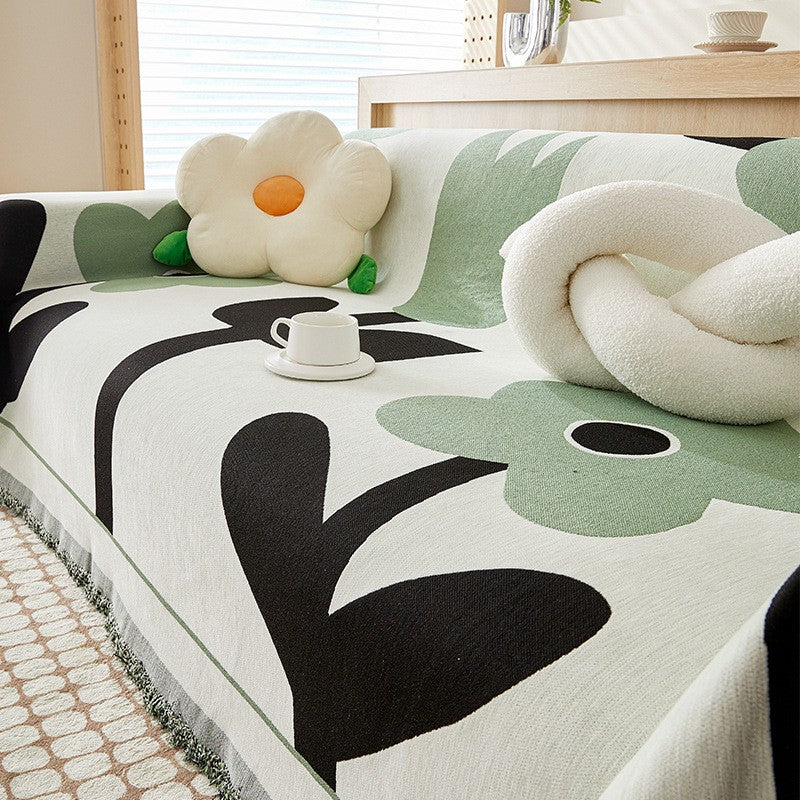 Floral Cotton Sofa Cover Decorative Couch Protector Multicolor — Main Image