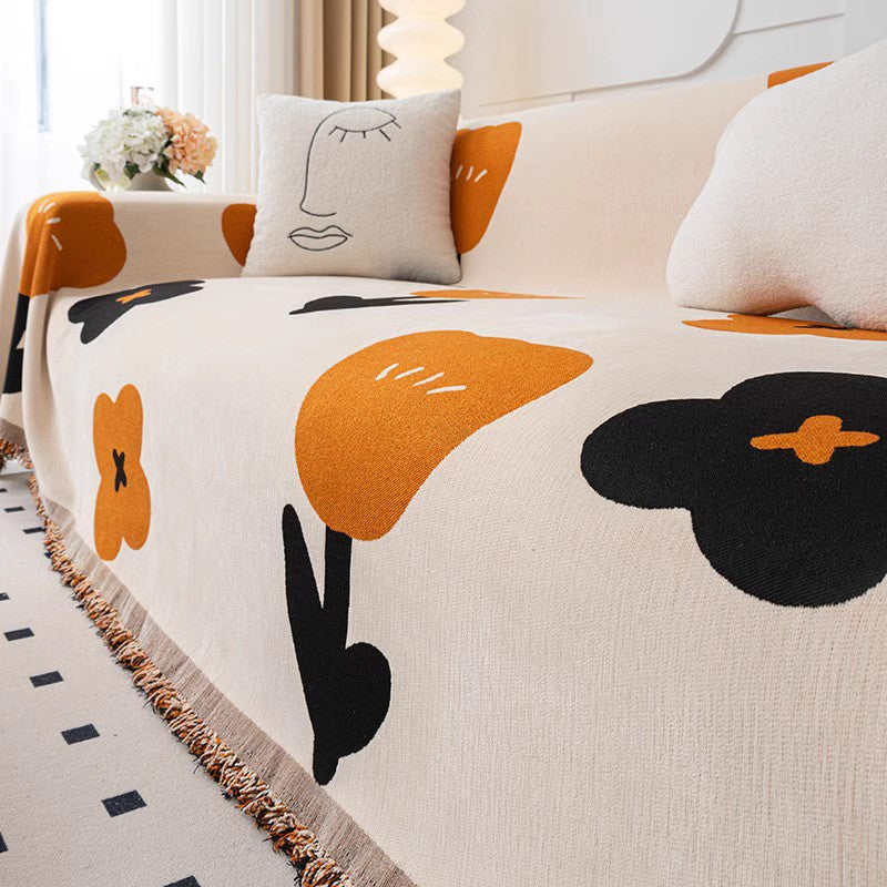 Floral Cotton Sofa Cover Decorative Couch Protector Multicolor — Image 6