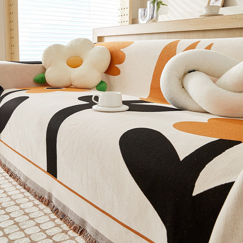 Floral Cotton Sofa Cover Decorative Couch Protector Multicolor — Image 3