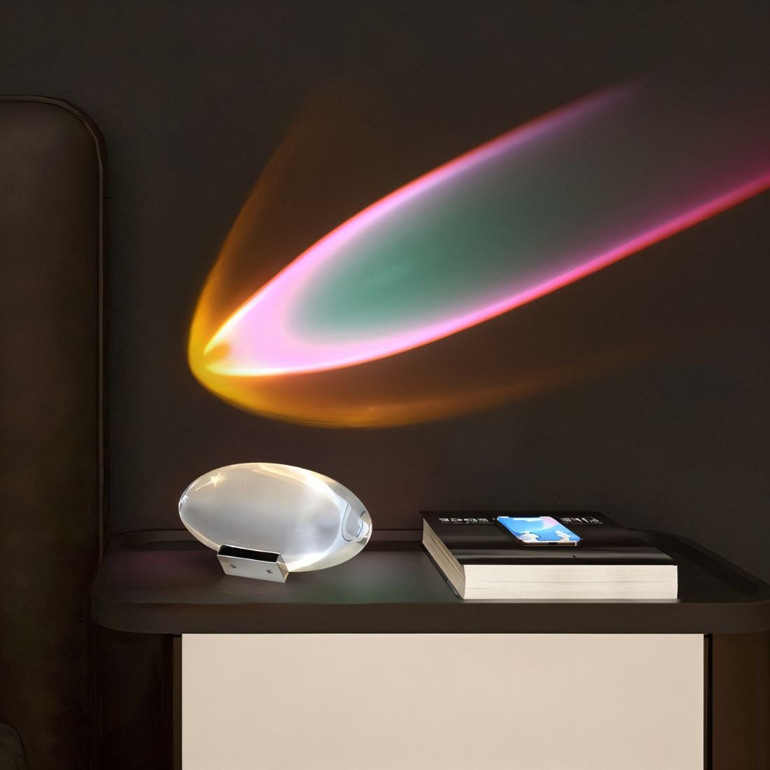 Modern Glass Prism Ambient Light Decorative Crystal LED Projector — Main Image