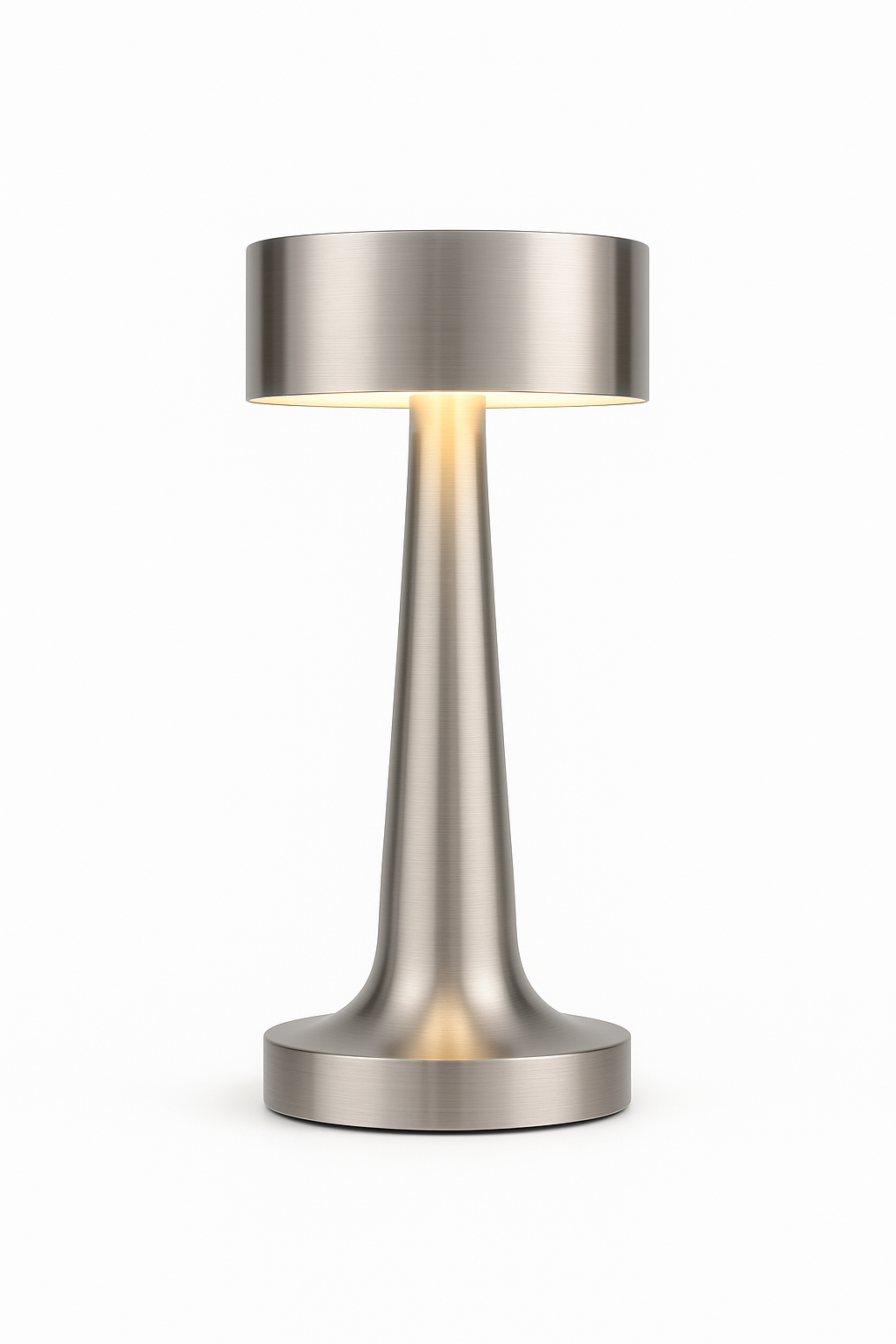 Elegant Brushed Metal LED Table Lamp - Modern Design, Multiple Colors — Creative Shot