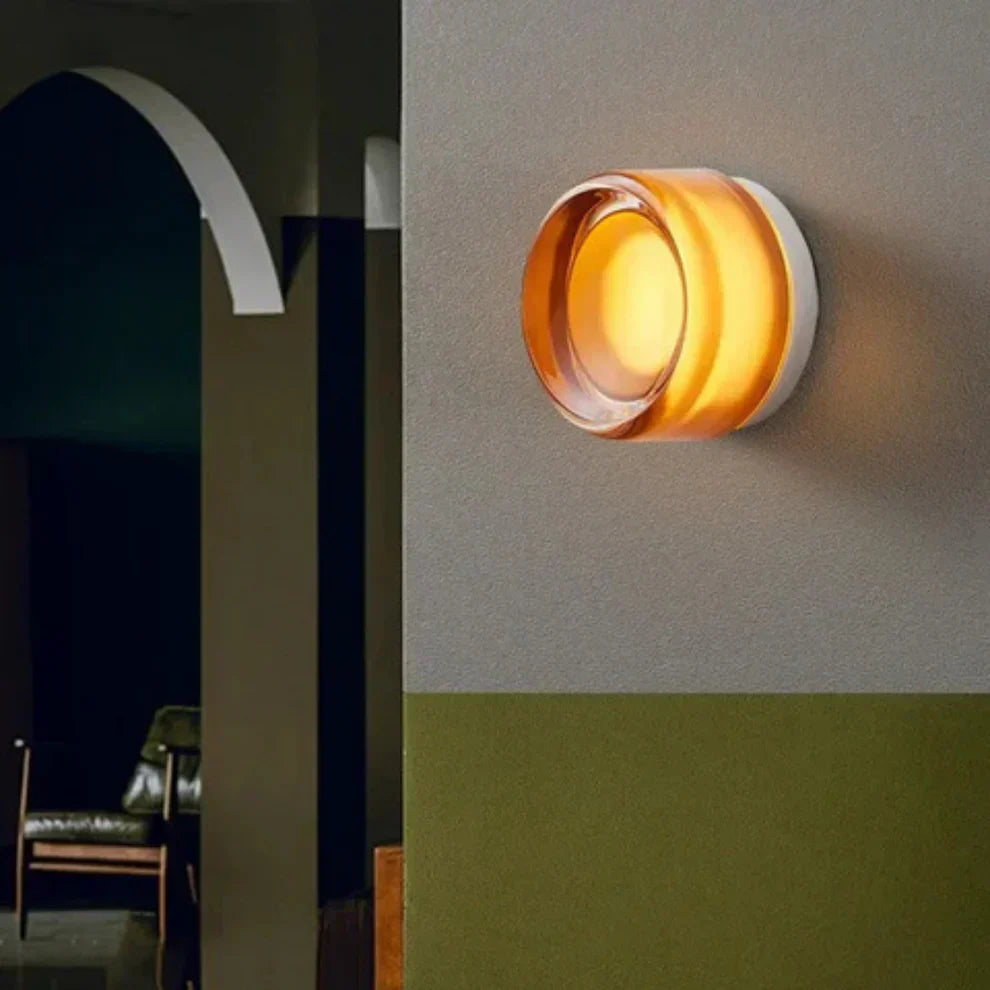Contemporary Glass Wall Sconce Light Fixture - Amber, Smoke, Clear Options — Image 7
