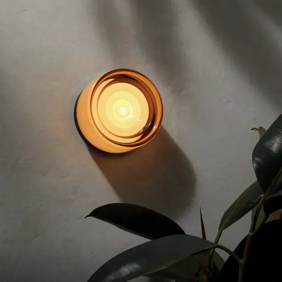 Contemporary Glass Wall Sconce Light Fixture - Amber, Smoke, Clear Options — Image 6