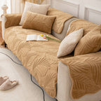 Pet-Friendly Quilted Sofa Cover Beige Polyester Non-Slip Protector — Image 4