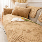 Pet-Friendly Quilted Sofa Cover Beige Polyester Non-Slip Protector — Image 5