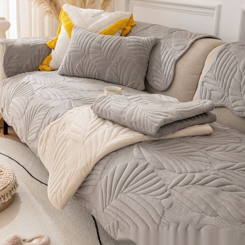 Pet-Friendly Quilted Sofa Cover Beige Polyester Non-Slip Protector — Image 14