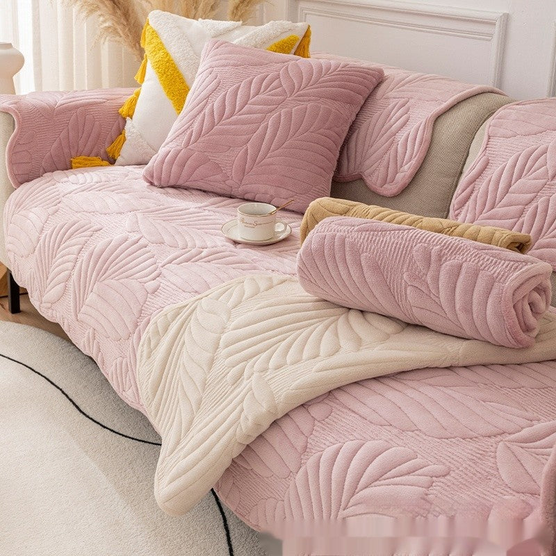 Pet-Friendly Quilted Sofa Cover Beige Polyester Non-Slip Protector — Image 15