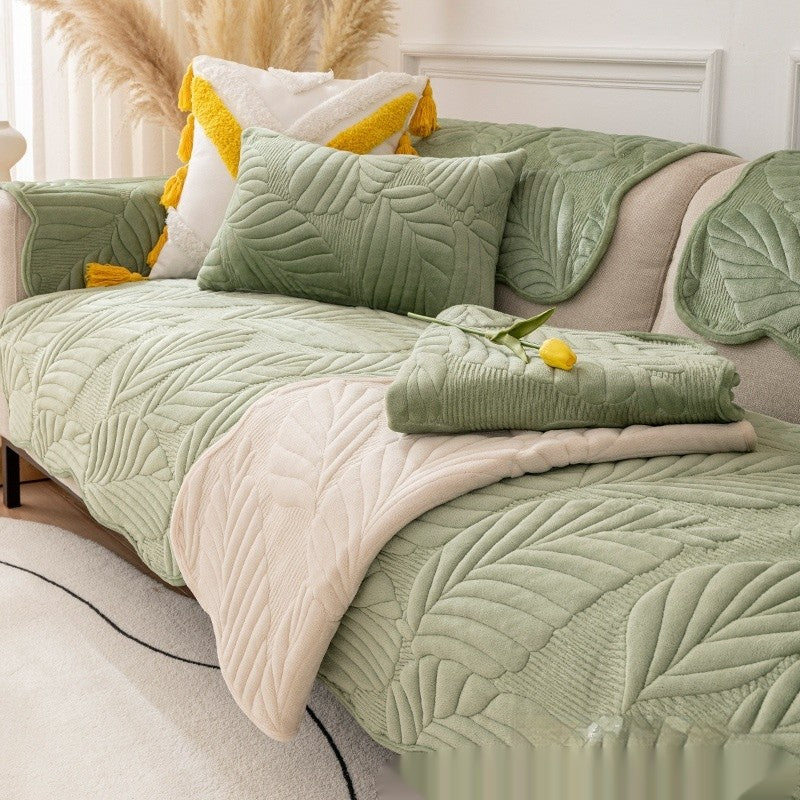 Pet-Friendly Quilted Sofa Cover Beige Polyester Non-Slip Protector — Image 17