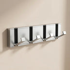 Modern Wall-Mounted Foldable Coat Rack Aluminum Black 6 Hooks Space-Saving Bathroom Kitchen Entryway — Image 11