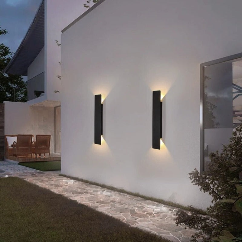 Modern Outdoor LED Wall Light Fixture - Black, Aluminum, Waterproof, 24W — Image 2
