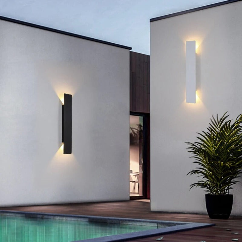 Modern Outdoor LED Wall Light Fixture - Black, Aluminum, Waterproof, 24W — Image 3