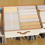 Foldable Fabric Storage Box with Lid Beige 50x40x20 cm Closet Organizer — Image 5