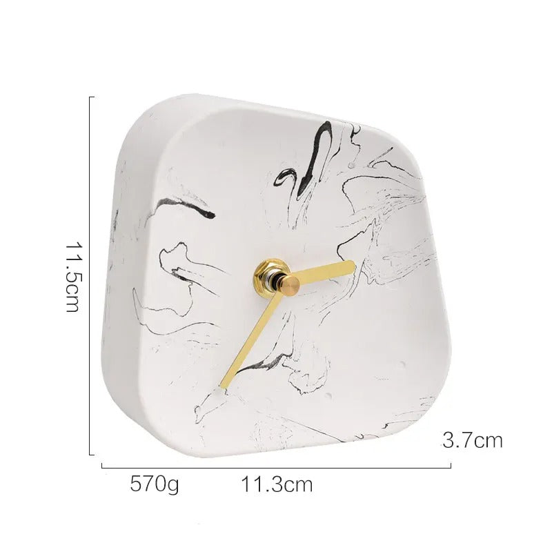 Modern Minimalist Concrete Desk Clock Silent Non-Ticking Tabletop Timepiece — Image 12