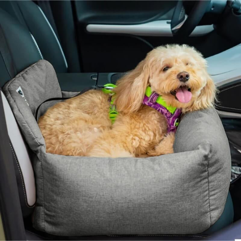 Funny Fuzzy Pet Car Seat Bed Durable Washable Fabric Safety Straps Anti-Slip Design for Dogs — Image 9