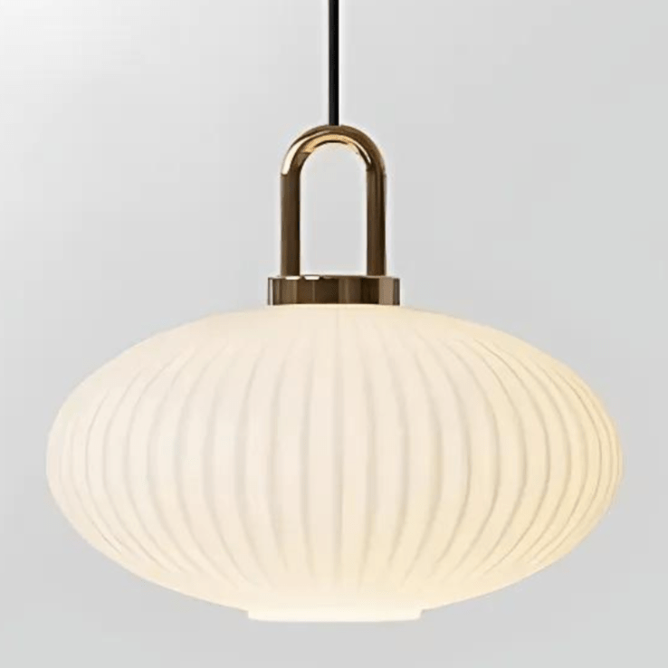 Modern Glass Pendant Light Fixture with Brass Finish for Dining Room or Kitchen — Image 13