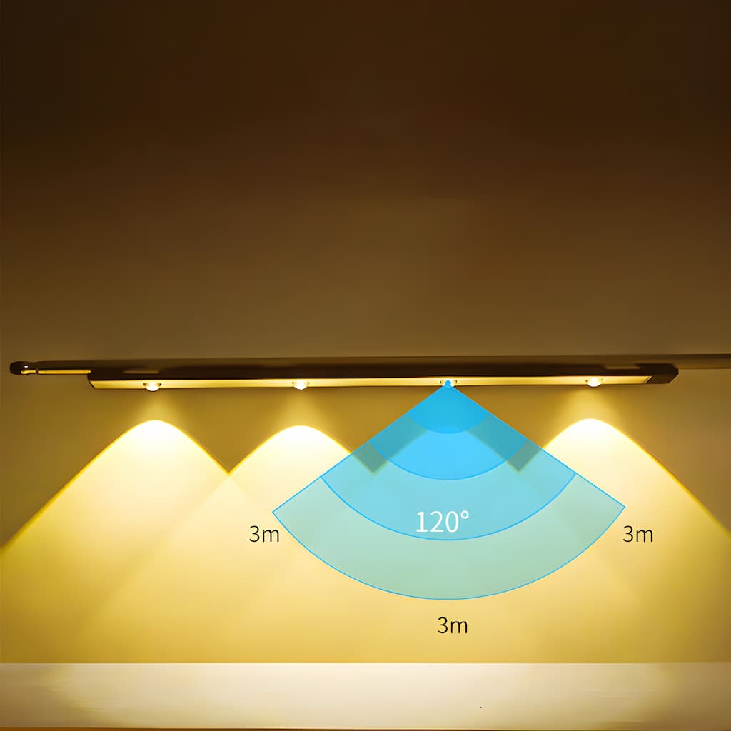 Rechargeable Motion Sensor LED Light Bar Silver Aluminum 20cm-40cm — Image 5