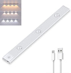 Rechargeable Motion Sensor LED Light Bar Silver Aluminum 20cm-40cm — Image 9