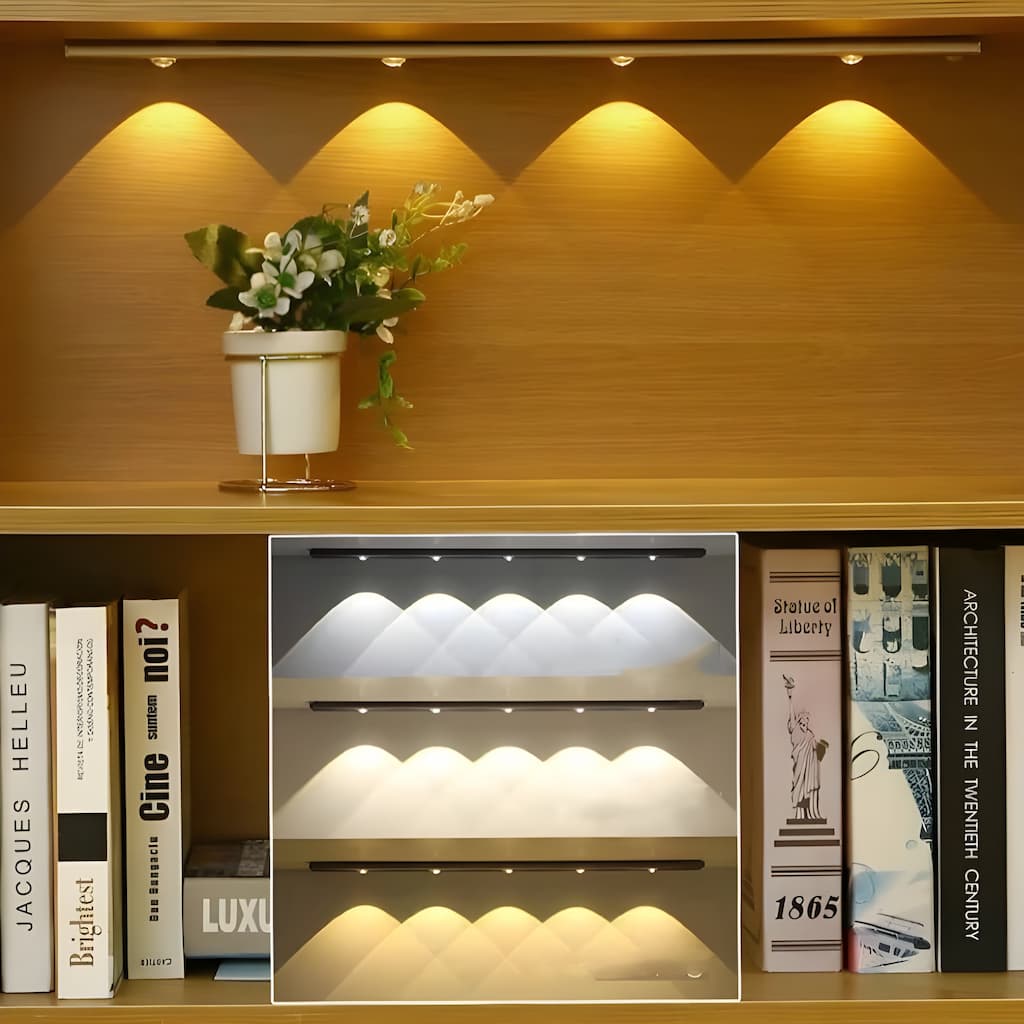 Rechargeable Motion Sensor LED Light Bar Silver Aluminum 20cm-40cm — Image 4