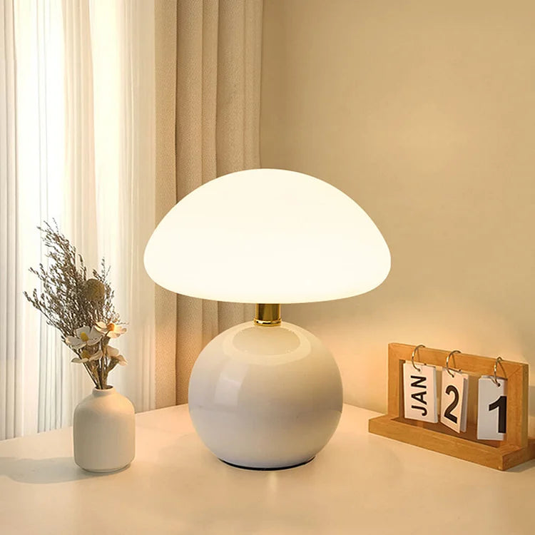 Modern Ceramic Table Lamp Mushroom Shape Ambient Lighting for Bedroom Living Room Decor — Image 17