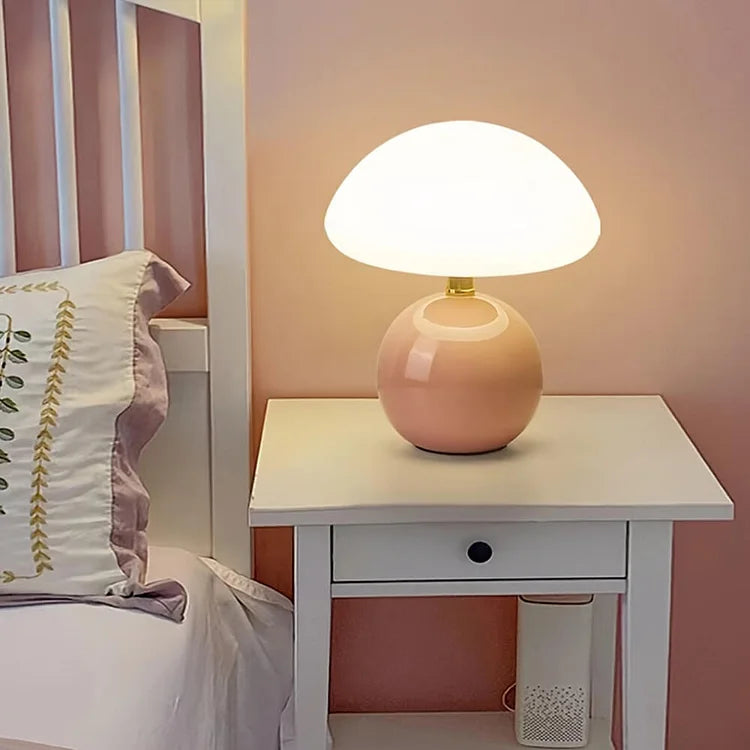 Modern Ceramic Table Lamp Mushroom Shape Ambient Lighting for Bedroom Living Room Decor — Image 4