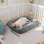 Funny Fuzzy Orthopedic Dog Bed Blue Waterproof Oxford Fabric Large — Image 16