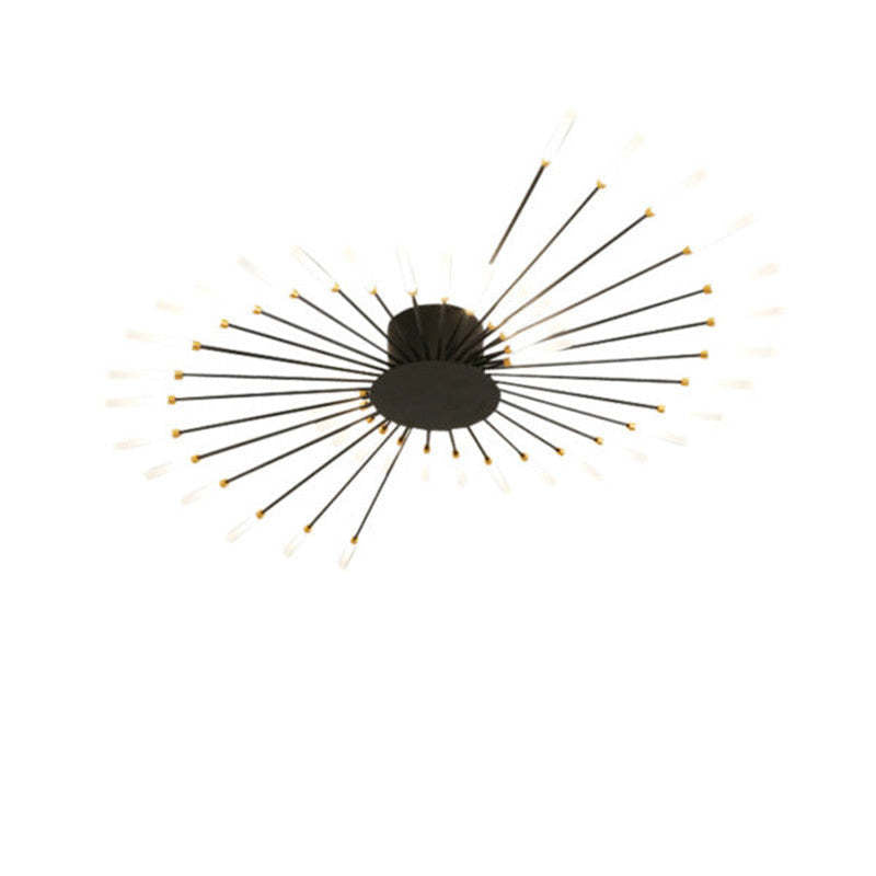 Modern Sputnik LED Ceiling Light Fixture Metal Starburst Chandelier Black Gold — Image 23