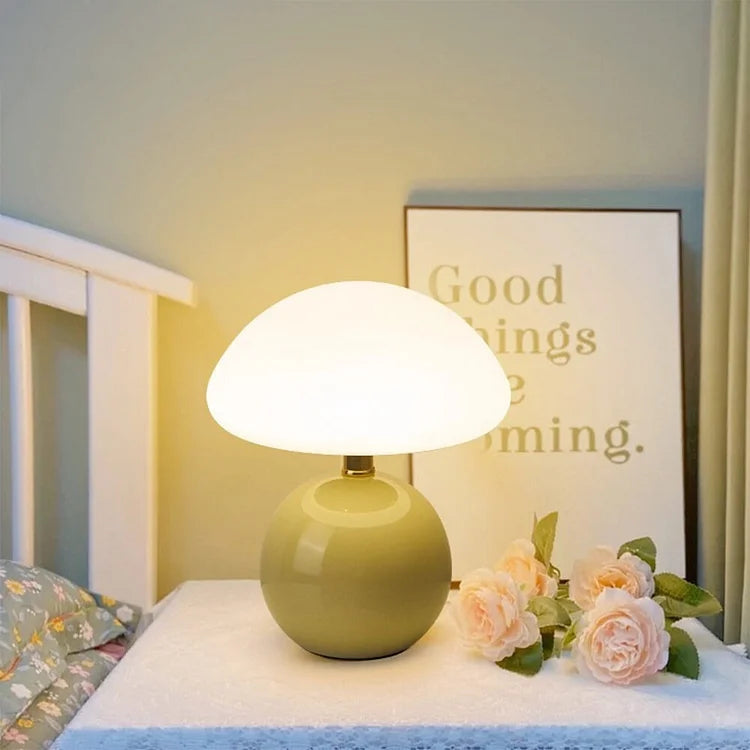 Modern Ceramic Table Lamp Mushroom Shape Ambient Lighting for Bedroom Living Room Decor — Image 12
