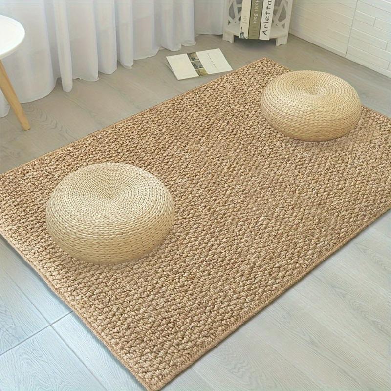 Handwoven Jute Area Rug Natural Fiber Eco-Friendly Textured Floor Mat — Image 2