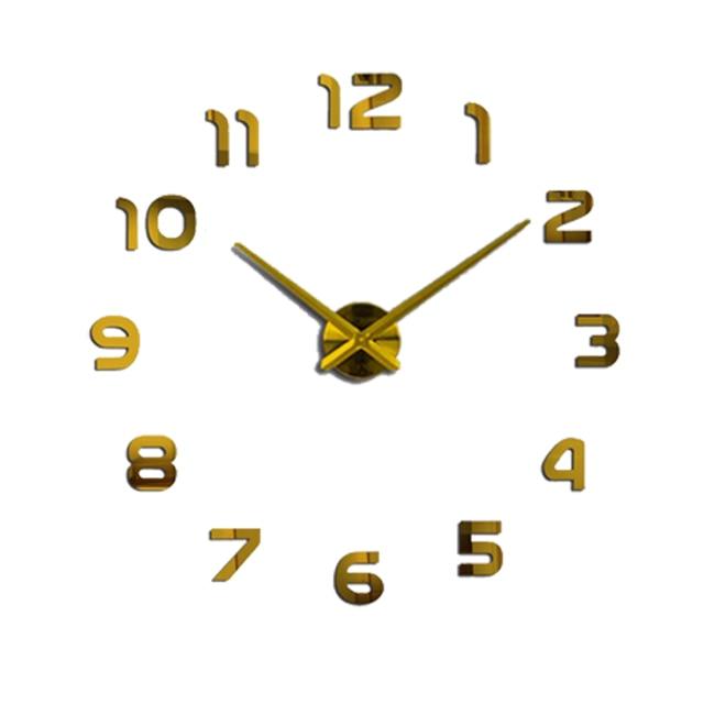 Modern 3D DIY Wall Clock Frameless Acrylic Mirror Large Home Decor — Image 4