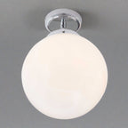 Modern Globe Ceiling Light Fixture White Glass Chrome Finish 25cm Diameter — Image 2