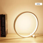 Modern LED Ring Table Lamp with Touch Control, Adjustable Brightness, Black/White, Minimalist Design — Image 14