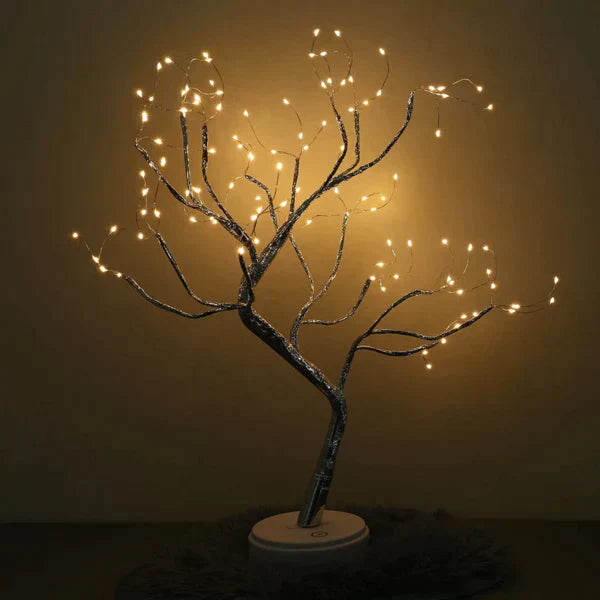 LED Bonsai Tree Light Silver Tabletop Lamp Warm White Fairy Lights — Image 3